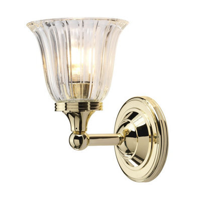 Luminosa Lighting Luminosa Austen 1 Light Bathroom Wall Light Polished Brass Ip44, G9 - image 1