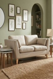 Loft Home Aria Classic Natural Oatmeal 2 Seater Fabric Sofa - thumbnail 1