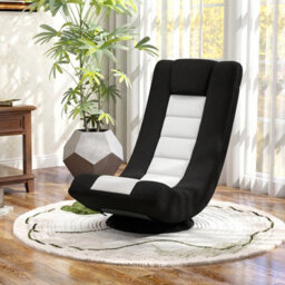 Costway Folding Floor Chair 360 Swivel Gaming Chair With 4-Position Adjustable Backrest For Gaming Reading-White - thumbnail 9