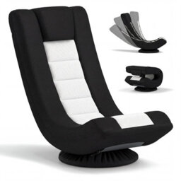 Costway Folding Floor Chair 360 Swivel Gaming Chair With 4-Position Adjustable Backrest For Gaming Reading-White - thumbnail 2