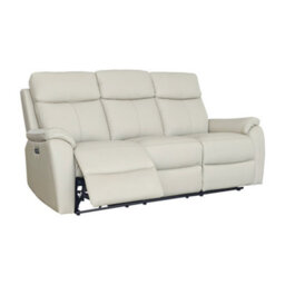 Aspire Kingsmere 3 Seater Power Recliner Sofa In Real Leather, Pewter - thumbnail 3