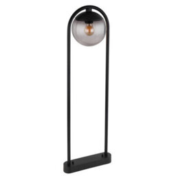 Luminosa Lighting Luminosa Michael Outdoor Bollard Matt Black Ip44 Smoke Glass Shade 1X E27 - thumbnail 2