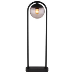 Luminosa Lighting Luminosa Michael Outdoor Bollard Matt Black Ip44 Smoke Glass Shade 1X E27 - thumbnail 3