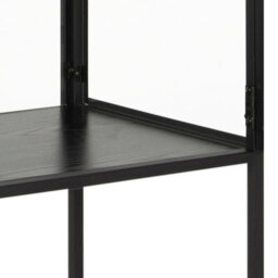 Furniture To Go Seaford Tall Black Metal 2 Door Display Cabinet - thumbnail 7