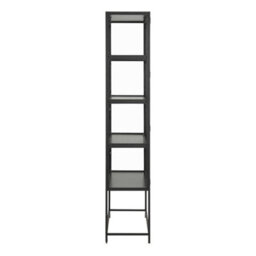 Furniture To Go Seaford Tall Black Metal 2 Door Display Cabinet - thumbnail 3