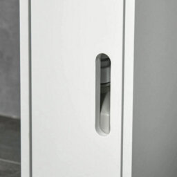 White Tall Bathroom Cabinet Slim Storage Unit Cupboard Shelves Drawers - thumbnail 5