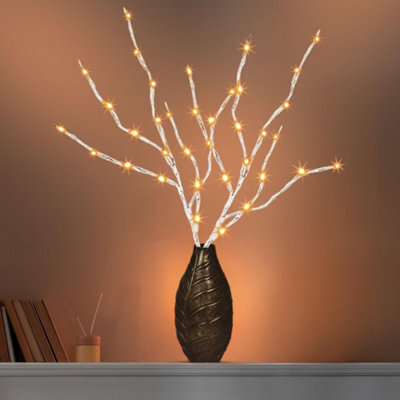 Globrite Led Twig Branch Lights - 2-Pack, 20 Leds Warm White - Battery Operated Decorative Willow Branches For Festive Home Décor - image 1
