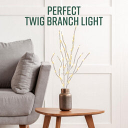 Globrite Led Twig Branch Lights - 2-Pack, 20 Leds Warm White - Battery Operated Decorative Willow Branches For Festive Home Décor - thumbnail 2