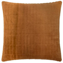 Yard Dales Quilted 100% Cotton Velvet Polyester Filled Cushion, Pecan, 50 X 50Cm - thumbnail 2