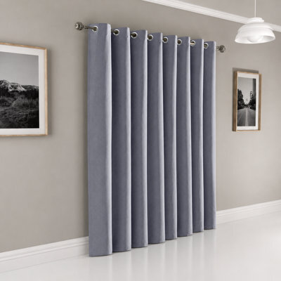 Moonlight Bedding Linen Texture 100%blackout Eyelet Curtain Single Panel Thermal Insulated For Summer Door Curtain (Grey,66'x84'') - image 1