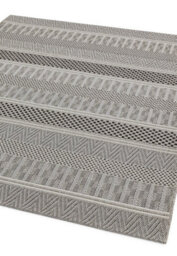 Grey Outdoor Rug, Geometric Striped Stain-Resistant Rug For Patio Decks, 2mm Modern Outdoor Area Rug-160Cm X 230Cm - thumbnail 5