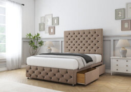 "Comfort Florida Mink Naples Divan Bed Base 2 Drawers Right Side - 26"" Strutted  & 12"" Footboard 6' Super King" - thumbnail 5