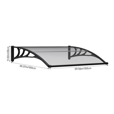150Cm Door Canopy Awning Outdoor Window Rain Shelter Wide Alu Frame - image 1