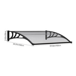 150Cm Door Canopy Awning Outdoor Window Rain Shelter  Wide Alu Frame - thumbnail 1