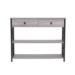 Living And Home 2 Drawers Narrow Console Table Sofa Couch Side Table With 2 Storage Shelves For Entryway Hallway - thumbnail 5