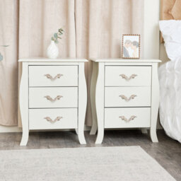 Melody Maison Large 3 Drawer Chest Of Drawers & Pair Of Bedside Tables - Elizabeth Ivory Range - thumbnail 7