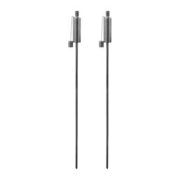 Harbour Housewares 146Cm Metal Garden Torches - Cylinder - Set Of 2 Silver Outdoor Lighting Oil Fuel Lamp Candle Flame Lantern