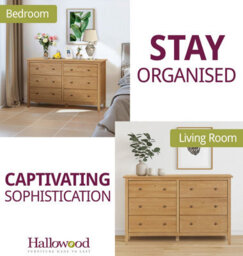 Hallowood Furniture Aston Oak 6 Drawer Chest - thumbnail 6