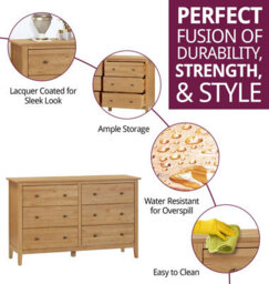 Hallowood Furniture Aston Oak 6 Drawer Chest - thumbnail 2