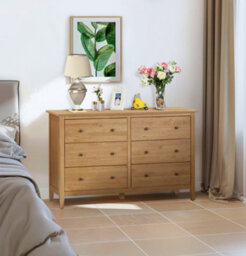 Hallowood Furniture Aston Oak 6 Drawer Chest