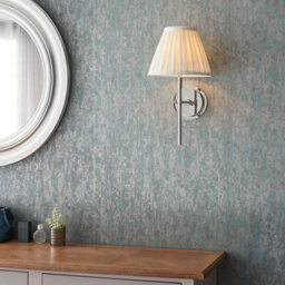 Luminosa Lighting Luminosa Rennes & Carla Wall Lamp With Shade Bright Nickel Plate & Cream Fabric - thumbnail 5