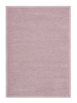 Blush Wool Rug, 20mm Thickness Easy To Clean Rug, Handmade Modern Plain Rug For Livingroom, & Diningroom-160Cm X 230Cm