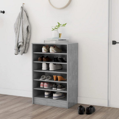 Berkfield Shoe Cabinet Concrete Grey 60X35X92 Cm Engineered Wood - image 1
