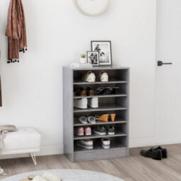 Berkfield Shoe Cabinet Concrete Grey 60X35X92 Cm Engineered Wood - thumbnail 3