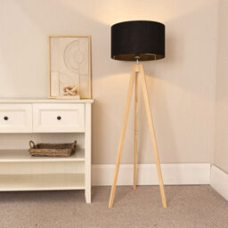 Valuelights Jackson Natural Wooden Tripod Floor Lamp Base
