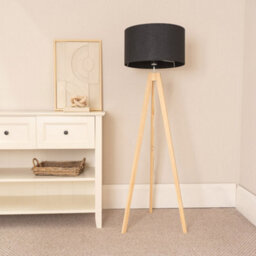 Valuelights Jackson Natural Wooden Tripod Floor Lamp Base - thumbnail 3