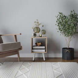 Urbn-Living Urbnliving 30Cm Height Oak Cube Wooden Storage Cube Bookcase Scandinavian Style White Legs Living Room Bedroom - thumbnail 3