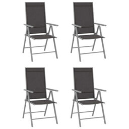 Berkfield Folding Garden Chairs 4 Pcs Textilene Black