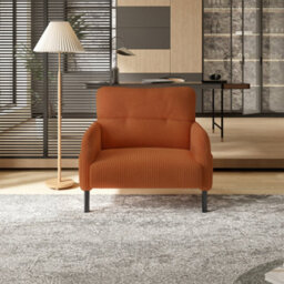 Abrihome Corduroy Fabric, Comfortable Monochrome Single Person Wide Seat Chair, Suitable For Living Rooms And Bedrooms,orange - thumbnail 2