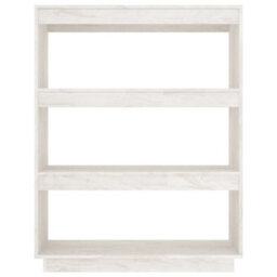 Berkfield Book Cabinet/room Divider White 80X35X103 Cm Solid Pinewood - thumbnail 5