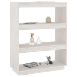 Berkfield Book Cabinet/room Divider White 80X35X103 Cm Solid Pinewood - thumbnail 4