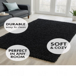 Uetian Medium Size 120X170Cm Anthracite Dark Charcoal Grey With 5Cm Pile Thickness Home Living Rugs Shaggy For Bedroom Living Room - thumbnail 7