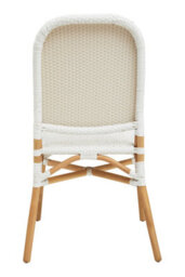 Orsina White Natural Rattan Dining Chair, Cane Dining Chair, Outdoor Rattan Chair, Sturdy Wood Dining Chair - thumbnail 4