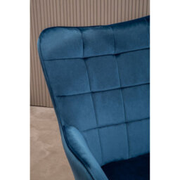 Orsina And Durable Blue Velvet Armchair With Gold Legs, High Back Patterned Armchair, Easy To Maintain Bucket Chair - thumbnail 6
