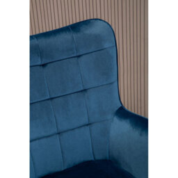 Orsina And Durable Blue Velvet Armchair With Gold Legs, High Back Patterned Armchair, Easy To Maintain Bucket Chair - thumbnail 8