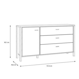 High Rock Chest Of 3 Drawers In Matt Black/riviera Oak - thumbnail 9