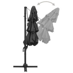 Berkfield Harmful 4-Tier Parasol With Aluminium Pole Anthracite 3X3 M - thumbnail 4