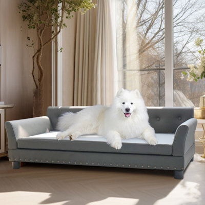 Bingopaw Xl Elevated Dog Sofa Bed Pet Luxury Couch Calming Bed For Orthopedic Dogs,120X74X40Cm - image 1