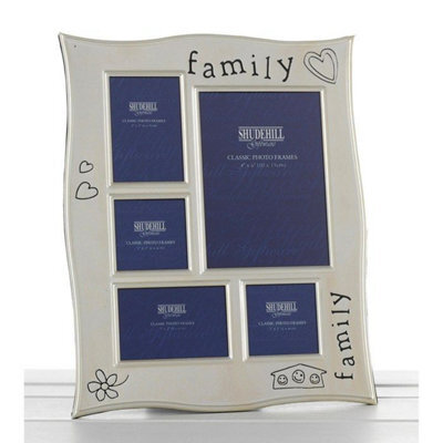 Shatchi Shudehill Family 5 Picture Multi Silver Photo Frame Gift-65205, 65205 - image 1