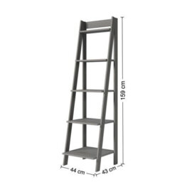 Bookcase Ladder Back Distressed Grey Wax Solid Pine - thumbnail 2