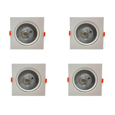 Led Recessed Ceiling Spotlights Pack Of 4 12W Cool White 6000K Adjustable Slim Downlights - image 1