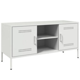 Berkfield Industrial Tv Cabinet White 100.5X39X50.5 Cm Steel