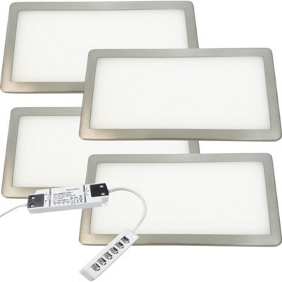 4-Pack Brushed Nickel Ultra-Slim Under Cabinet Kitchen Lighting Kit With Natural White Led - image 1