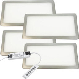 4-Pack Brushed Nickel Ultra-Slim Under Cabinet Kitchen Lighting Kit With Natural White Led - thumbnail 1
