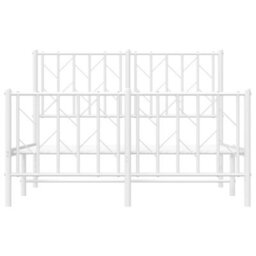 Berkfield Metal Bed Frame Without Mattress With Footboard White 120X190Cm - thumbnail 5