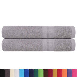Berkfield Durable Sauna Towels 2 Pcs Grey 80X200 Cm 360 Gsm 100% Cotton